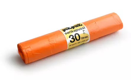 Roskapussi 30 L oranssi MD sankapussi Plastiroll 1234 20 kpl/rll, 30 rll/ltk - Jätesäkit, Roskapussit - 5798 - 1