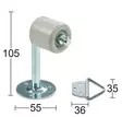 Ovenkiinnitin seinään kulmamalli 12 x 90 mm Habo 2660 - Ovitarvikkeet, lukot, ovikellot - 76148 - 1