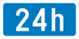 Lisäkilpi 24h liikennemerkkialumiini 400 x 200 mm - Liikennemerkin lisäkilvet - 70038 - 1