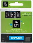 Merkintänauha Dymo D1 12 mm musta, valkoisella tekstillä 45021 - Irtonumerot, irtokirjaimet, dymot - 64438 - 1