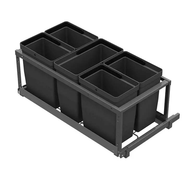 Jätelajitteluvaunu LM 75/5 5 sankoa antrasiitti - Astiakaapin tarvikkeet, Jätevaunut - 74688 - 1