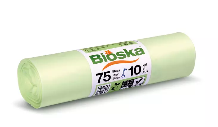 Bioska 75 L Plastiroll 1996 10 kpl/rll, 20 rll/ltk - Jätesäkit, Roskapussit - 5778 - 1