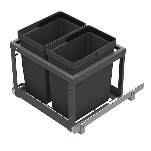 Jätelajitteluvaunu LM 78/2 2 sankoa antrasiitti - Astiakaapin tarvikkeet, Jätevaunut - 62128 - 1