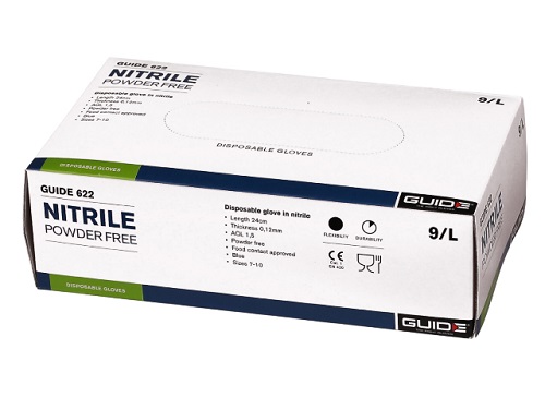 Kertakäyttökäsine Guide 622 puuteroimaton nitrliili 100 kpl - Siivous-, Kemikaali- ja Kertakäyttökäsin - 14858 - 1