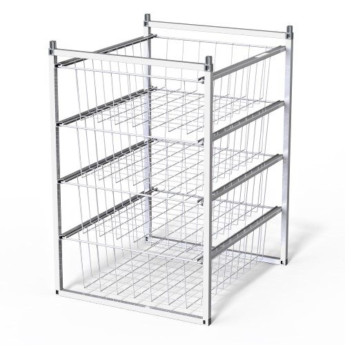 Koritelinesarja LM 352/4 4 koria 450 x 500 x 675 mm valkoinen - Lankakorit, laatikot - 65048 - 1