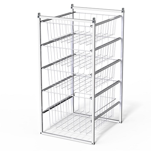 Koritelinesarja LM 356/4 4 koria 450 x 500 x 915 mm valkoinen - Lankakorit, laatikot - 58288 - 1