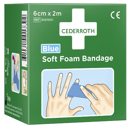 Laastari Soft Foam Bandage 6 cm x 2 m sininen Cederroth 51011011 - EA täydennykset ja muut tarvikkeet - 64268 - 1