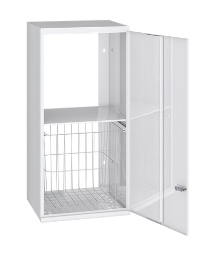 Pyykkikaappi PYK 500Y Polaria yläkaappi korilla ja hyllyllä - Peilikaapit, allaskaapit ja tarvikkeet - 68798 - 1