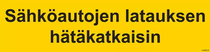 Sähköautojen latauksen hätäkatkaisin muovi 400 x 100 mm - Sähköalan kilvet - 72438 - 1