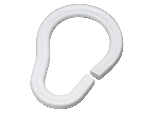 Suihkuverhorengas C muovi valkoinen 12 kpl - Verhotarvikkeet - 63878 - 1