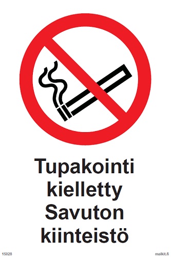 Tupakointi kielletty Savuton kiinteistö opaste - Kieltokilvet - 66398 - 1
