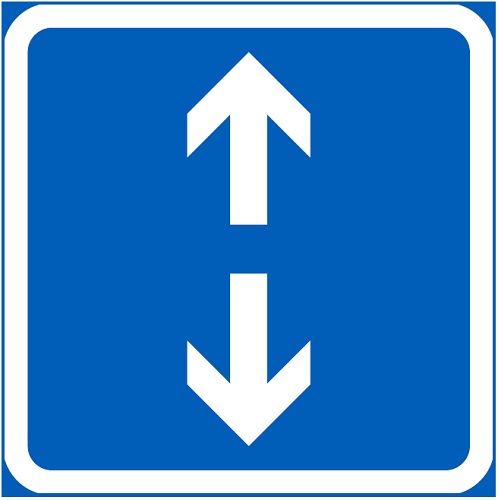 Vaikutusalue molempiin suuntiin H9.2b lisäkilpi liikennemerkkialu R1 400 x 400mm - Liikennemerkin lisäkilvet - 68088 - 1