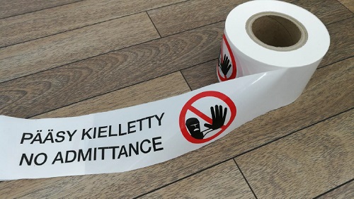 Varoitusnauha Pääsy kielletty - No admittance 150 m - Liikenteen ohjaus - 62408 - 1