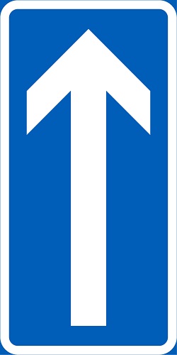 Yksisuuntainen tie E14.1 liikennemerkkialumiini R1 400 x 800 mm - Määräys-, sääntö- ja opastusmerkit - 68168 - 1