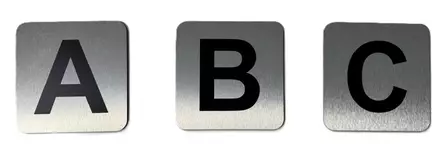 Kirjain B musta kirjain harjattu alumiini 150 x 150 mm - Irtonumerot, irtokirjaimet, dymot - 75059 - 1