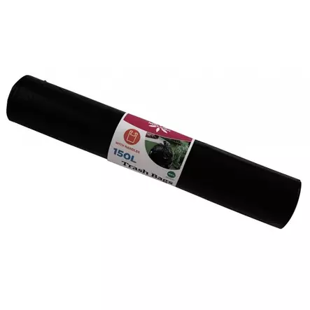 Jätesäkki 150 L musta kantokahvoilla 760 x 1250 x 0,068 mm McLean - Jätesäkit, Roskapussit - 55999 - 1