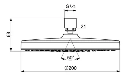 Kattosuihku Oras Apollo 232070 D 200 mm - Oras suihkut, -letkut, pidikkeet - 75549 - 2
