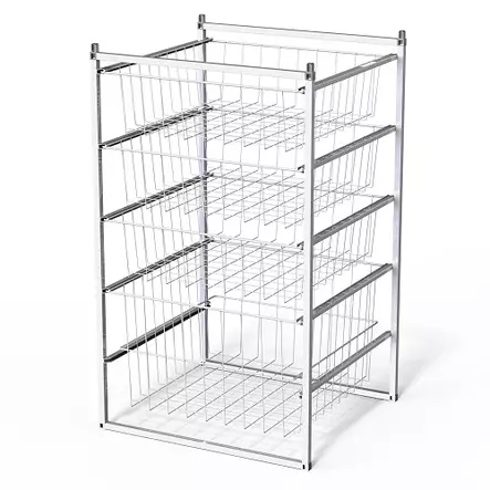 Koritelinesarja LM 357/4 4 koria 550 x 500 x 915 mm valkoinen - Lankakorit, laatikot - 58289 - 1