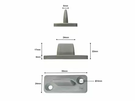 Liukuoven alaohjain harmaa muovi - Ovitarvikkeet, lukot, ovikellot - 75159 - 2
