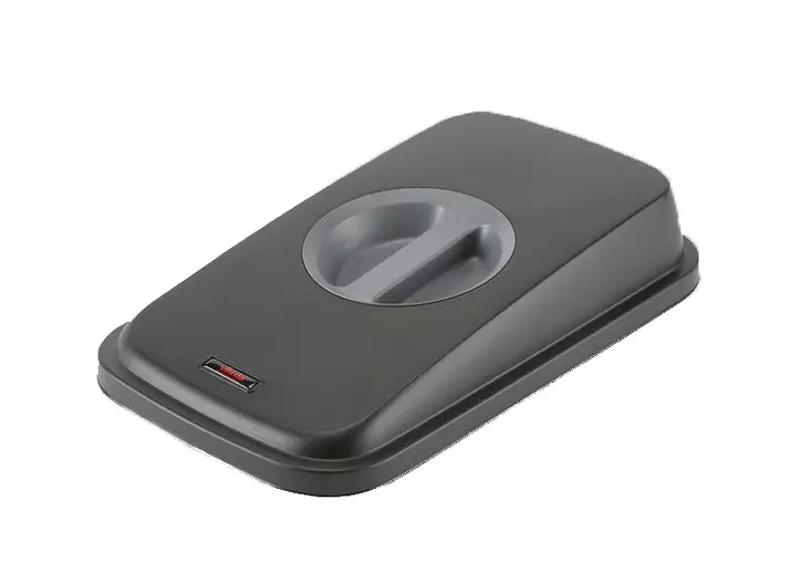 Jäteastian kansi Geo kädensijalla harmaa 29 x 49 x 9 cm - Roskakorit, poljinastiat - 5419 - 1