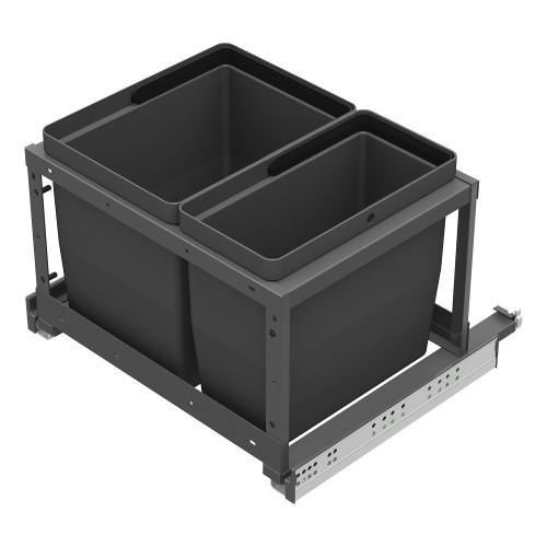 Jätelajitteluvaunu LM 71/2 2 sankoa antrasiitti - Astiakaapin tarvikkeet, Jätevaunut - 59009 - 1