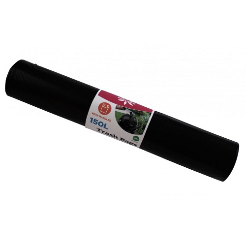 Jätesäkki 150 L musta kantokahvoilla 760 x 1250 x 0,068 mm McLean - Jätesäkit, Roskapussit - 55999 - 1
