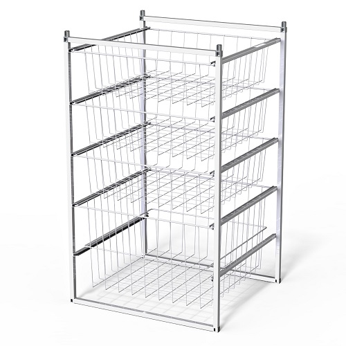 Koritelinesarja LM 357/4 4 koria 550 x 500 x 915 mm valkoinen - Lankakorit, laatikot - 58289 - 1