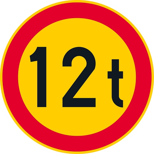 Liikennemerkki Ajoneuvon suurin sallittu massa C24 - Kielto- ja rajoitusmerkit - 67909 - 1