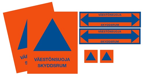 Merkitsemiskilpisarja väestönsuojan VSS - Väestönsuojan opasteet - 2189 - 1