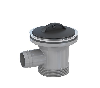 Pohjaventtiili 1½" ylivuotoliitäntä kumitulpalla - Vesilukot ja tarvikkeet - 55829 - 1