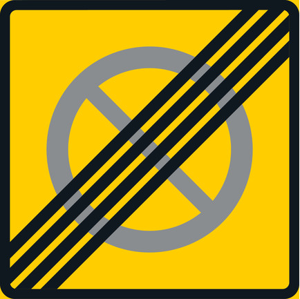 Pysäköintikieltoalue päättyy C40 liikennemerkkialumiini R1 600 x 600 mm - Kielto- ja rajoitusmerkit - 70919 - 1