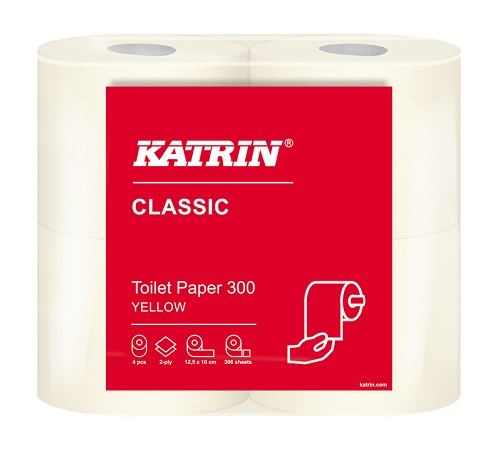 WC-paperi Katrin Classic Toilet 300 keltainen 2-kertainen 104753 40 rll/säkki - WC- paperit, Käsipyyhkeet, Annostelijat - 5099 - 1