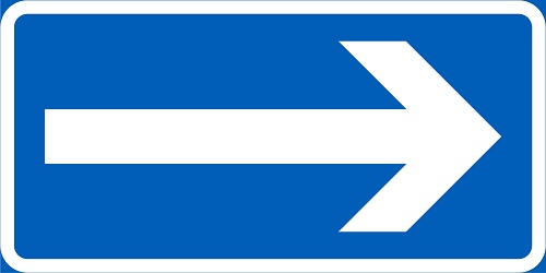 Yksisuuntainen tie E14.2 liikennemerkkialumiini R1 800 x 400 mm - Määräys-, sääntö- ja opastusmerkit - 68169 - 1